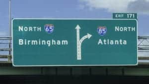 Sign To Birmingham, Alabama and Atlanta, Georgia