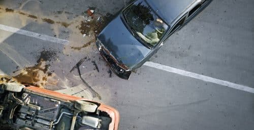 the scene of a car accident in Mobile, AL
