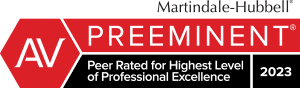 Martindale-Hubbell's Preeminent peer-ranked lawyer accolade logo
