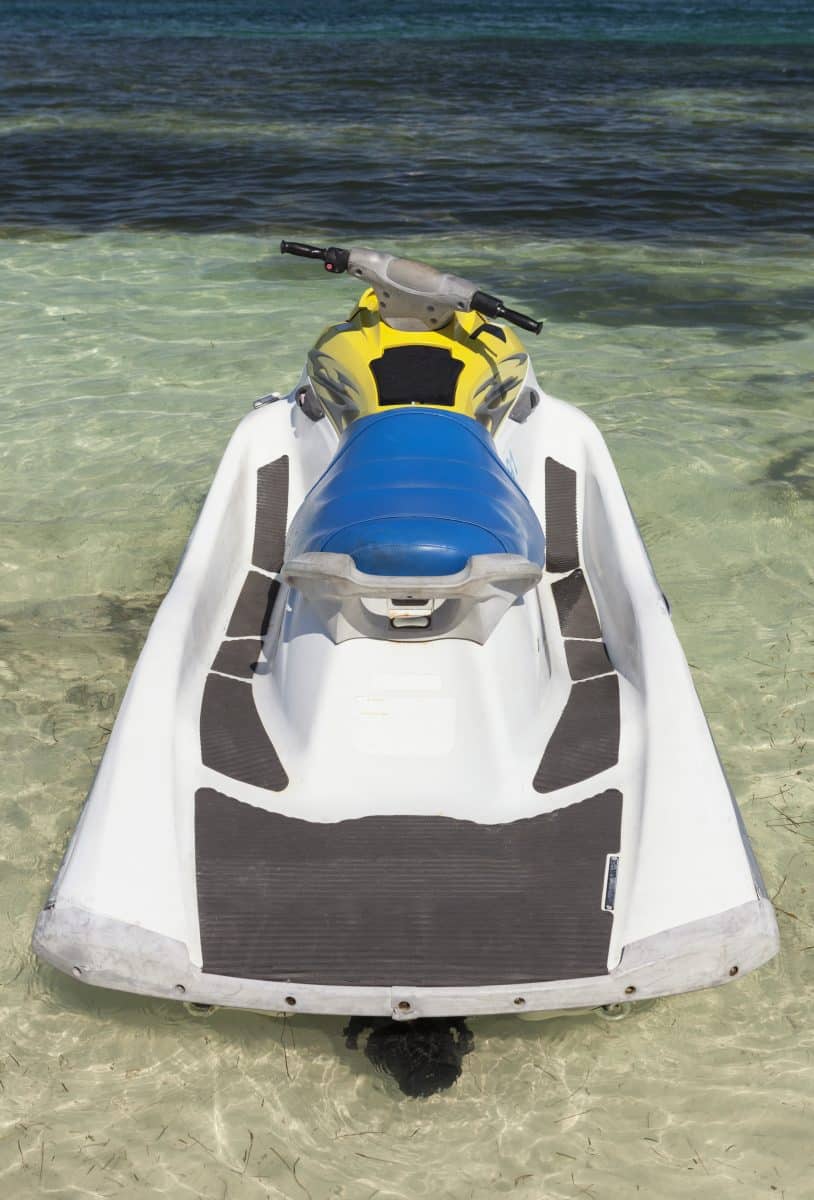 Jet Ski Abandoned in Shallow Water